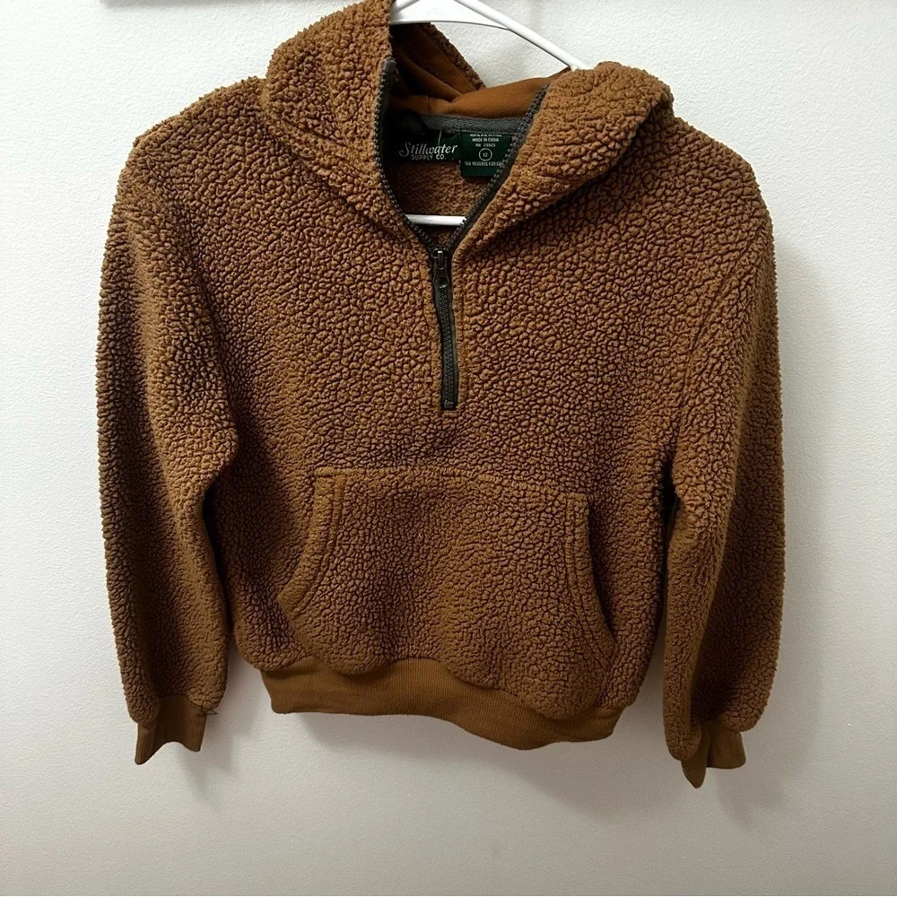 Stillwater Supply Co  Brown Sherpa Sweater youth size 12